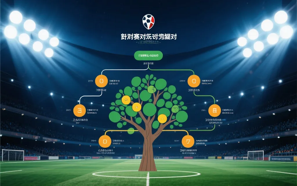 世界杯淘汰赛路径树与关键分岔口的示意